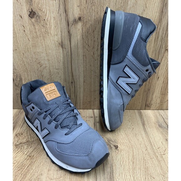 New Balance 574 Mens Sneaker Shoes ML574GPB Gray Black Premium Size 12 D - Picture 1 of 16